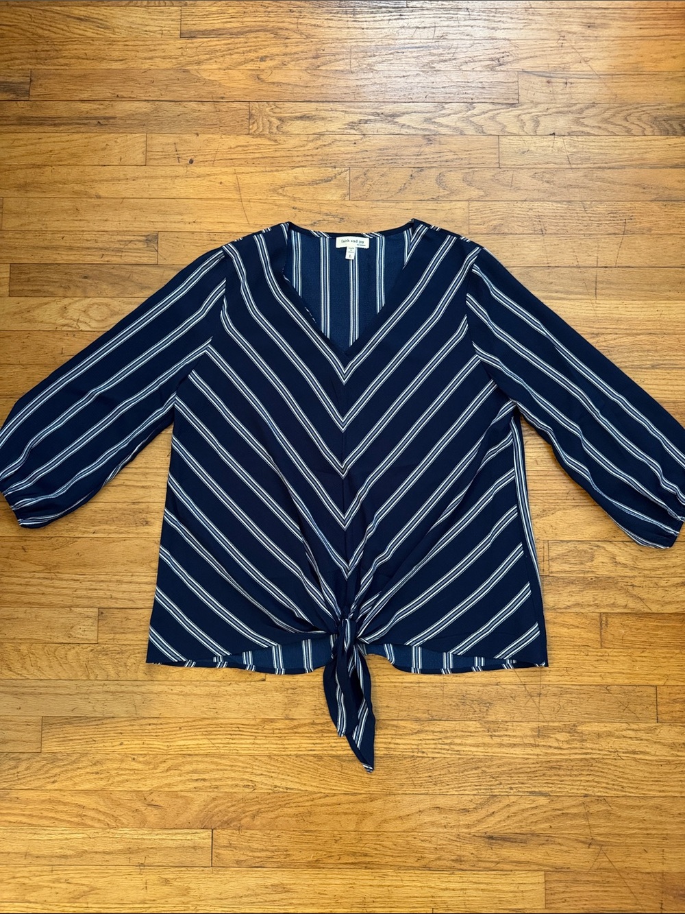 Like New! Blue & White Striped Blouse